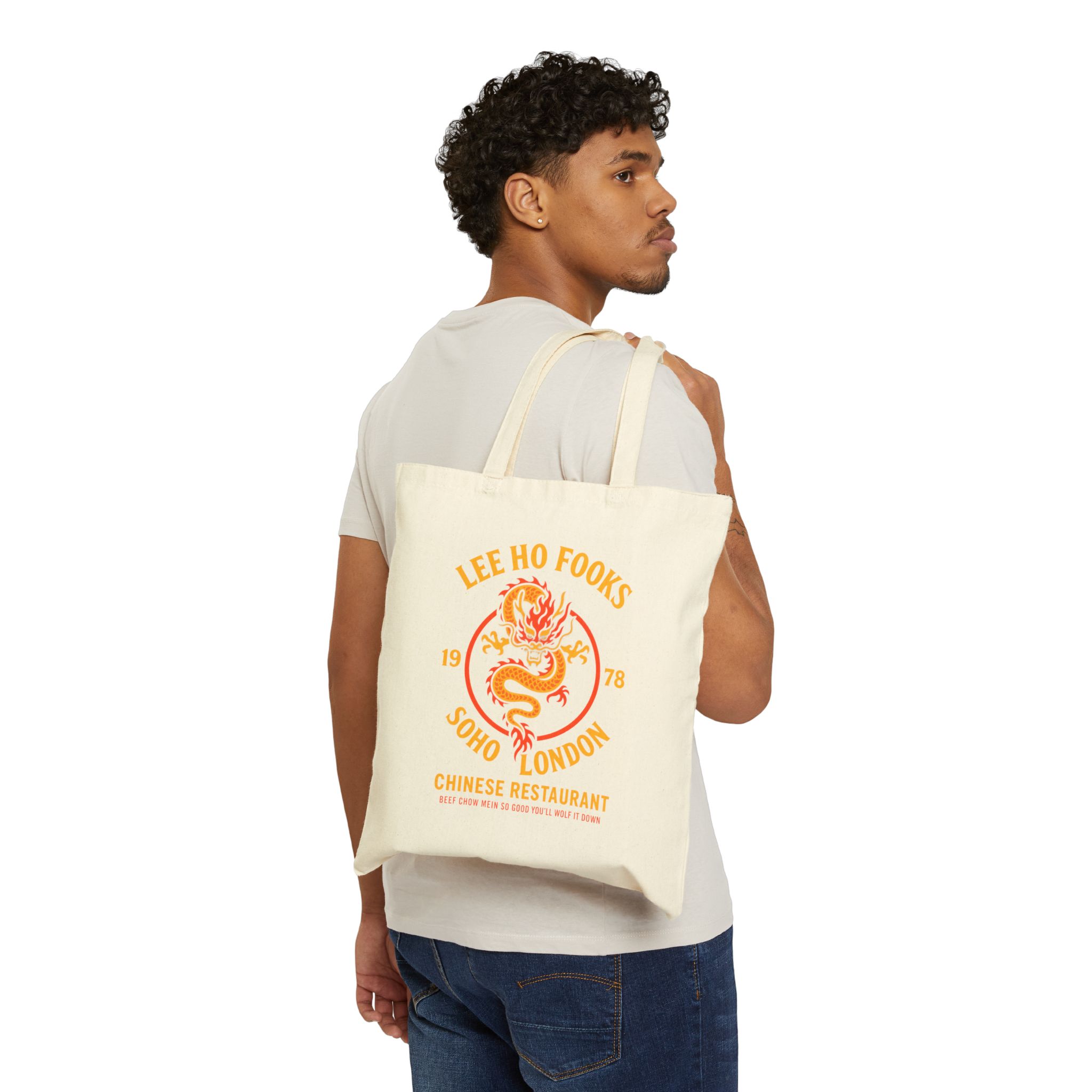 Lee Ho Fooks Soho London Dragon Canvas Tote Bag - Image 3