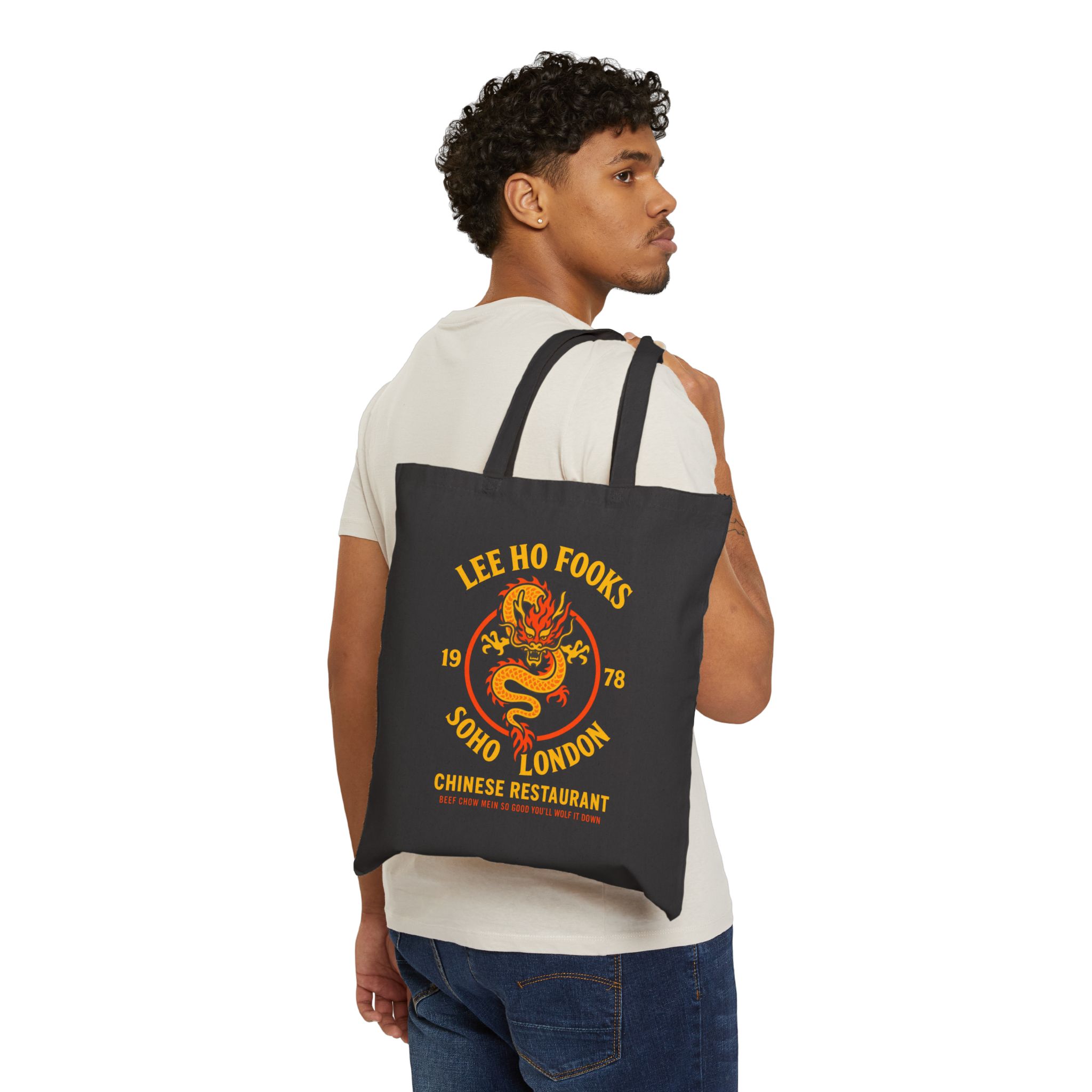 Lee Ho Fooks Soho London Dragon Canvas Tote Bag - Image 7