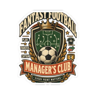 Fantasy Football Manager's Club Sticker — Soccer Crest Kiss-Cut Decal