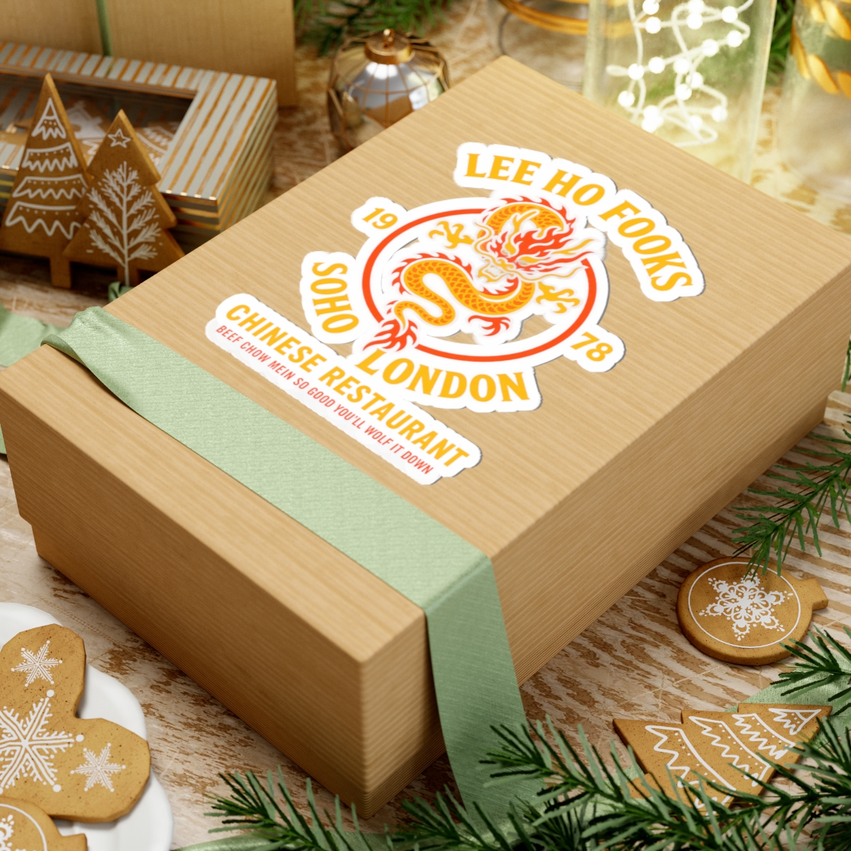 Kiss-Cut Sticker — "Lee Ho Fooks Soho London" Vintage Dragon Chinese Restaurant Decal - Image 9