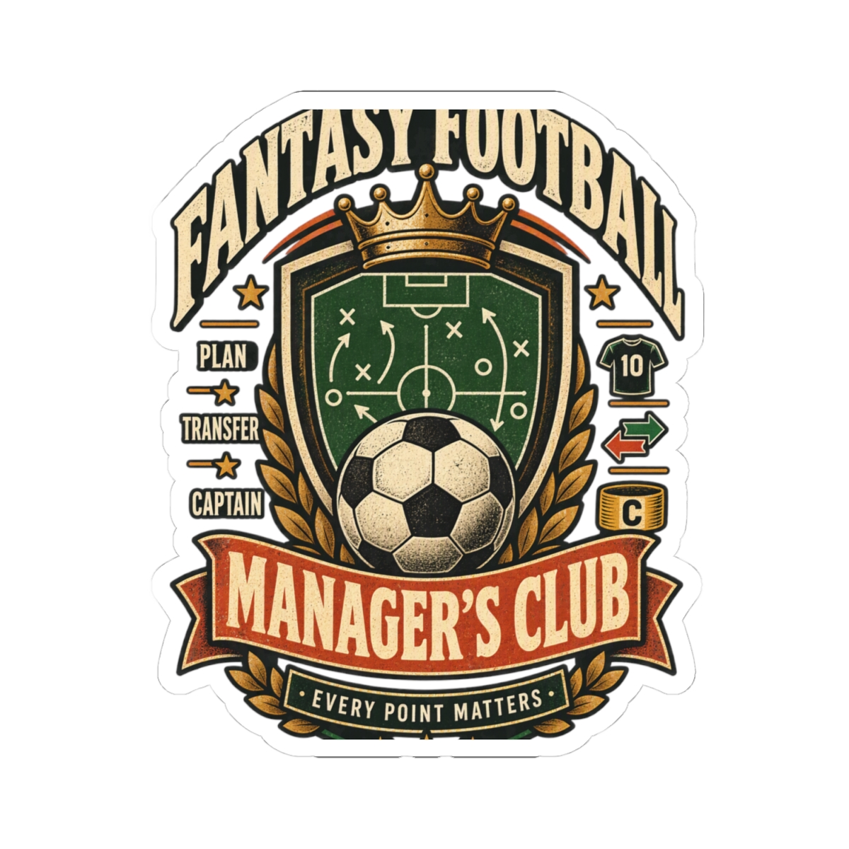 Fantasy Football Manager's Club Sticker — Soccer Crest Kiss-Cut Decal - Image 4